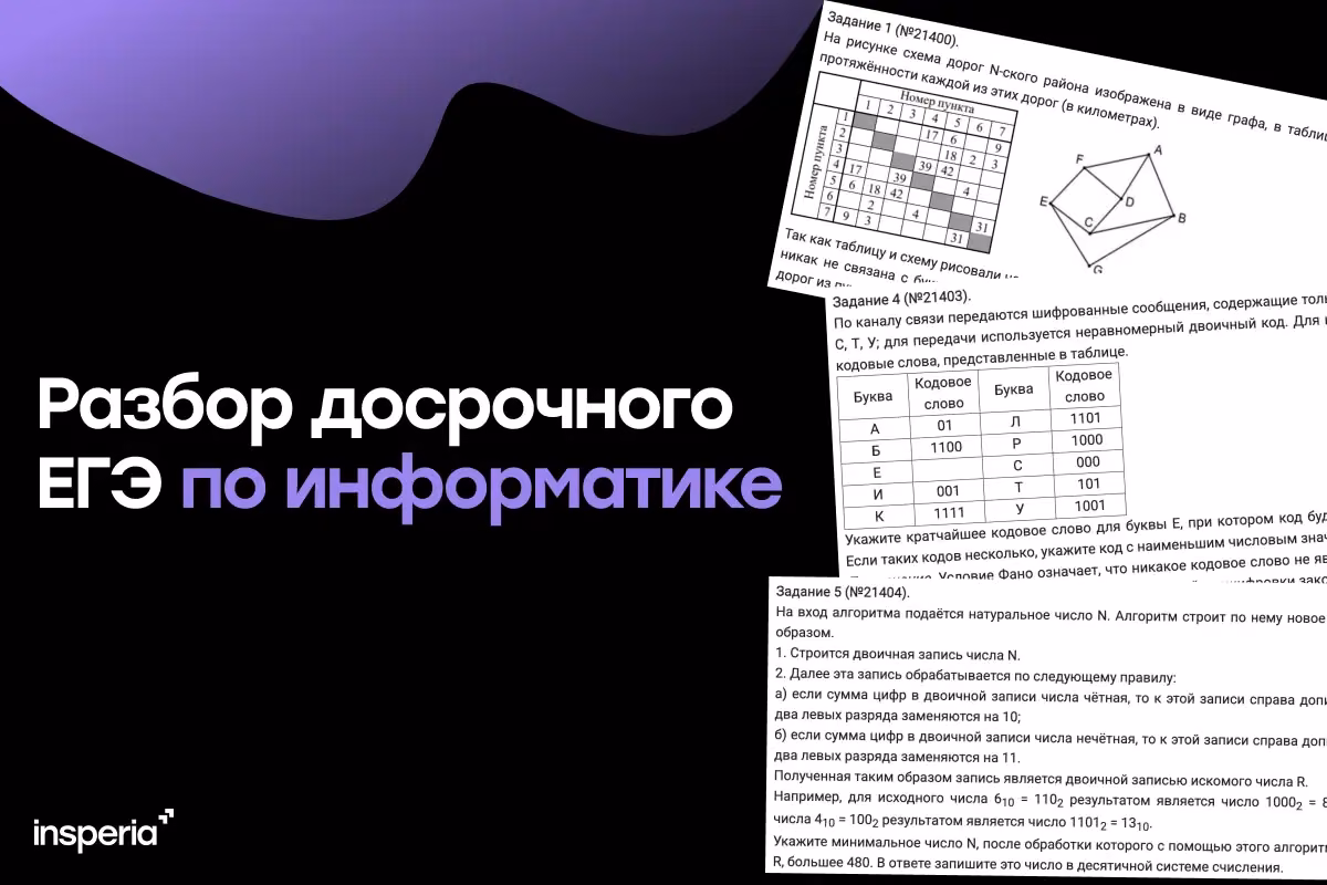 Досрочный ЕГЭ 2025 по информатике