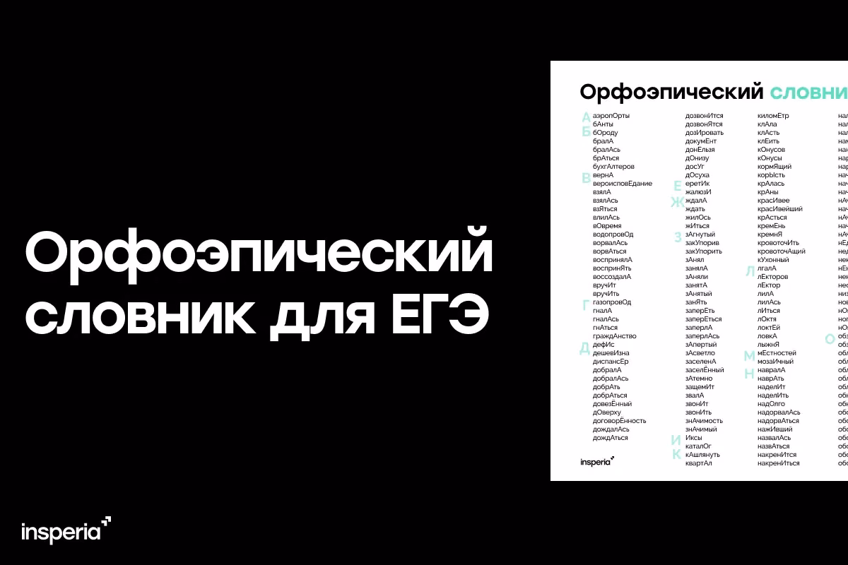 Орфоэпический словник ЕГЭ 2027
