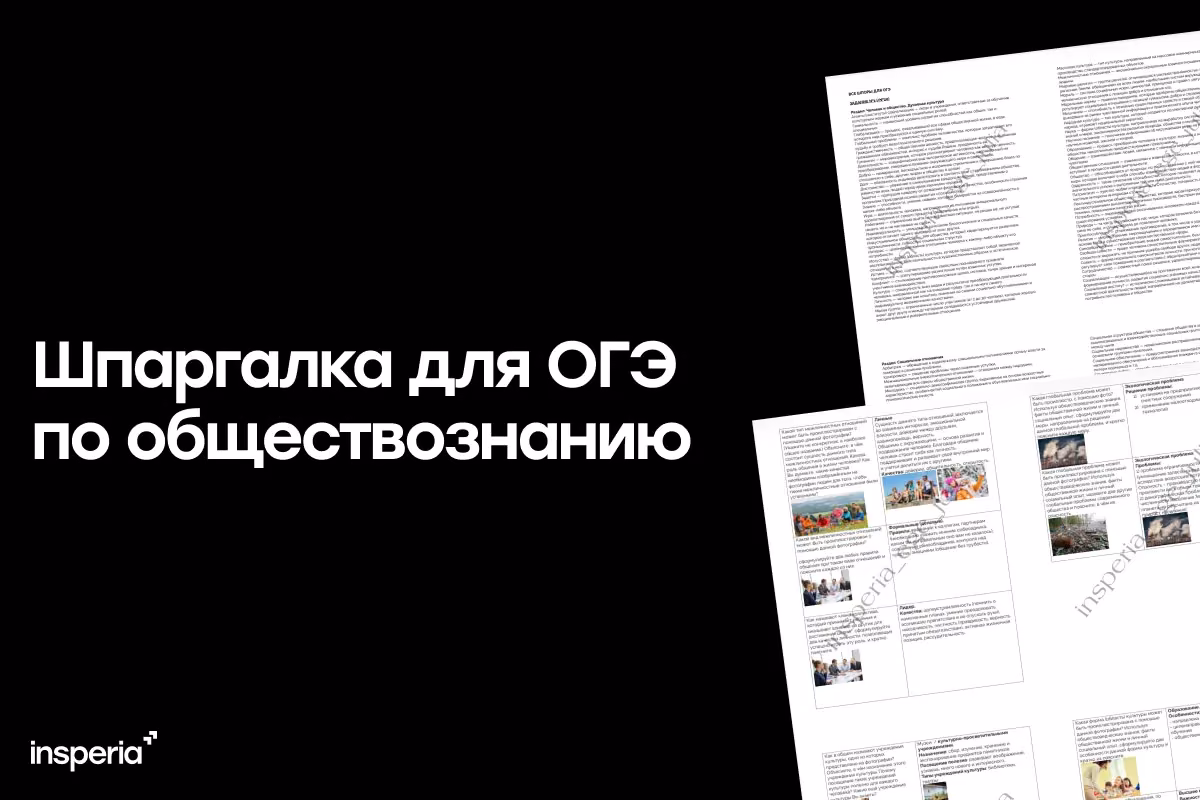 Шпаргалка ОГЭ по обществознанию для 9 класса